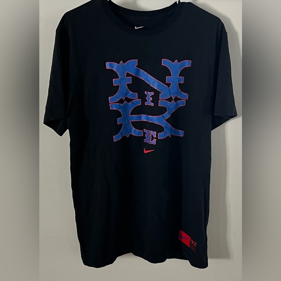 Nike Dri-FIT Baseball 72 Black Blue Red Tee T Shirt-Men’s Large - Picture 1 of 6